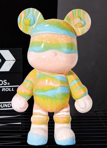 Cutie cute DIY Fluid Cool Bear Painting Kit Set Creative Gift 23cm Yellow