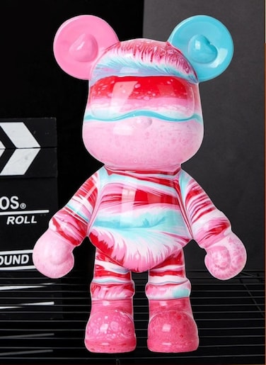 Cutie cute DIY Fluid Cool Bear Painting Kit Set Creative Gift 23cm Pink