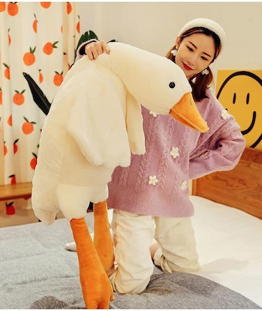 Cutie cute Extra Large Size Goose Stuffed Animal Plush Doll Toy Cute Duck Plush Cushion Soft Huge Plushies Pillow - Gift for Kids and Friends 190cm