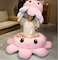 Cutie cute Extra Large Size Reversible Big Octopus Plushie Huggable and Soft Sensory Fidget Toy Stuffed Animals That Show Your Mood - Gift for Kids and Adults Blue-Pink 90cm