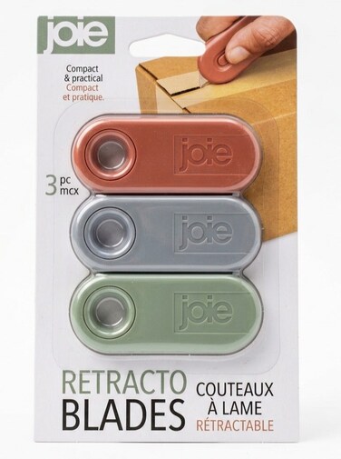 Retracto Blades Mini Box Cutter Set &acirc;&euro;&ldquo; 3 Piece Retractable Utility Knife Compact Safety Cutter for Cardboard Packages Letters Portable Sharp Blade for Home Office Warehouse Use