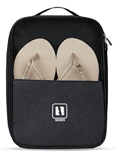 Shoe Bags&iuml;&frac14;&OElig;Hanging Travel Shoe Bag&iuml;&frac14;&OElig;Shoe Organizer Storage Pouch for Packing with Zipper &iuml;&frac14;&OElig;Waterproof and Moisture-proof&iuml;&frac14;&OElig;for Outdoor&iuml;&frac14;&OElig;Travel&iuml;&frac14;&OElig;Business Trips,30*22.8*15cm&iuml;&frac14;&OElig;Black