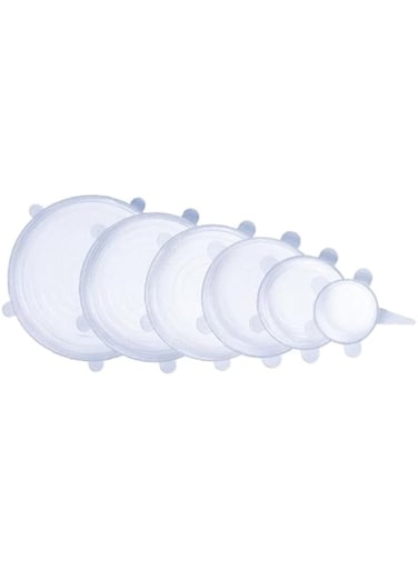 Dubai Gallery 6-Piece Stretchable Silicone Lid Set Clear AMZ-N29902502A