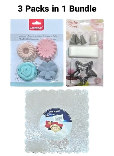 All-in-One Cake Decorating Bundle Molds Tools and Cake Board