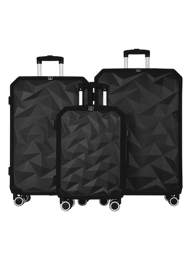 CRYSTONE 3 PCS ABS LUGGAGE TROLLEY SET - NAVY