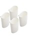 4 Pack of Versatile Hanging Storage Cups for Trolleys and Cutlery Racks, Removable and Stylish White Accessories
