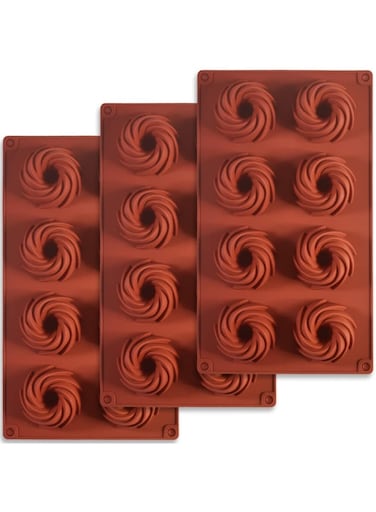 Vortex Mold for Making Chocolate, Candy, Pudding, Cookies, Pack of 3