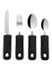 Excefore 4 Piece Adaptive Utensils Set, Wide Weighted Non-Slip Handles for Kids Elderly Disabled Arthritis Parkinson's Disease Tremors &amp;Weakened Grasp (Stainless Steel Knife+ Fork+ Spoons)