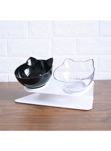 Tyasdery Pet Bowl Simple Cat Bowl Large Capacity Cat Dish Double Dog Cat Food Bowl Can Put Cat or Dog Food and Water (Color : Multi-colored)