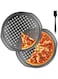 FDTY 2 Pcs 14 inch Pizza Trays for Oven, Non Stick with Holes, Carbon Steel Pizza Pans, Round Pizza Pan with Handle, Fridge and Freezer Safe