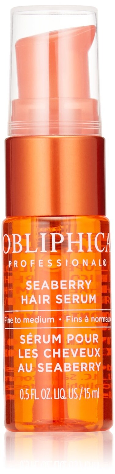 Obliphica Seaberry Leave in Hair Serum for Fine &amp; Medium Hair - Vitamins and Omegas for Frizz Free &amp; Nourished Hair - Hair Serum for Dry Hair and Growth - 0.5 Fl Oz