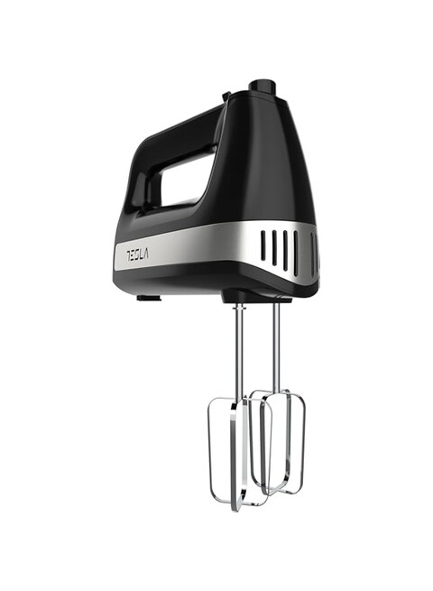 Tesla MX502BX Turbo Mixer   5 Speed   500W   2 x Hooks   2 Beaters   Ergonomic Handle   Easy Cleaning   Black - Inox   Eu Model