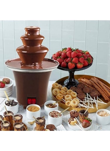 New Mini Chocolate Fountain Three Layers Creative Design Chocolate Melt With Heating Fondue Machine DIY Mini Waterfall Hotpot, coffee,