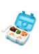 1000 ml Lunch Box For Kids and Adults, 4 Deep Compartments, Leakproof Food Container for On the Go Meal, Microwave Safe (Blue)