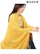Imitation Cashmere Knitted Blanket 130x180 cm, Soft Air-conditioned Blanket, Hand-woven Sofa Blanket, Light and Breathable Nap Warm Knitted Blanket ,Knitted Throw Blankets, Lightweight Soft Throw Blanket for Couch, Woven Throw Blanket with Tassels Suitable for Bed, Sofa, Travel All Seasons for Women, Men and Kids(Yellow)