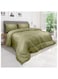 Linen Klub Down Alternative Comforter Set -Ultra Soft Brushed Stripe Microfiber Fabric, 200GSM Soft Fibersheet Filling, Size : Double 220 x 240cm , Color: Olive