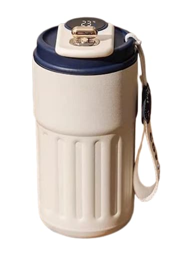 Travel Coffee Mug 450 ML Stainless Steel Vacuum Ice and Hot Drinks Insulated Tumbler for Home Office Outdoor Works LED Blue.