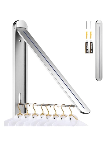 Clothes Drying Rack Folding Indoor And Outdoor Universal, Wall Mounted Folding Drying Rack Clothing Retractable Dryer Rack For Laundry Room Closet Organization And Storage, Aluminum