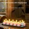 SoulBay Flameless Candles Rechargeable, Magnetic Charging Waterproof LED Flickering Tea Lights Votive Candle with Charging Tray Remote Timer for Bathroom Holiday Xmas Decor, 100H Lasting Per Charge