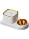 Monirf 2 in 1 Cat Fountain &amp; Cat Bowl, Detachable 3L Pet Water Dispenser &amp; Cat Dog Bowl, 2024 New Product All-in-one Water Fountain for Cats Dogs (White &amp; Gold)