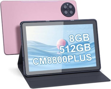 C idea 10.1 inch Tablet,8GB+512GB Tablet PC with Android 13,Dual SIM,5G LTE 1280x800 IPS HD Touch Screen,Long Lasting Battery Tablet,CM8800 Plus(PINK)