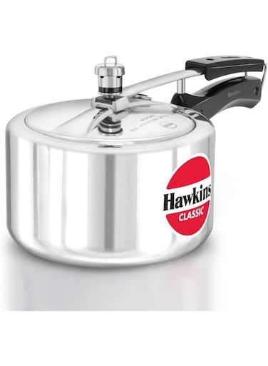 3.0Liters Classic Aluminium Pressure Cooker With Inner Lid(CL3W), Silver Silver