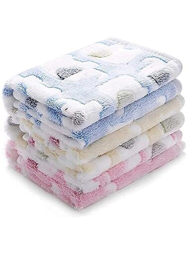 LIENJAER 3 Blankets Super Soft Fluffy Premium Cute Elephant Pattern Pet Blanket Flannel Throw for Dog Puppy Cat