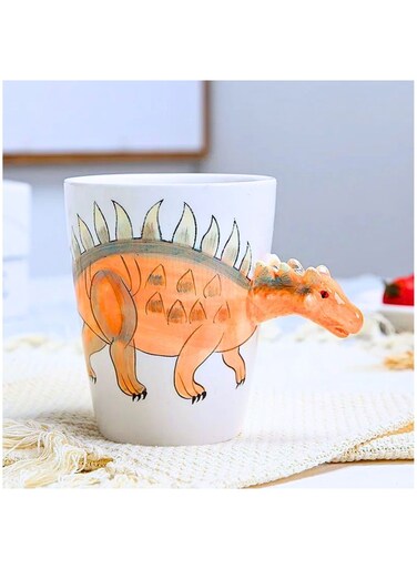 Animals 3D Ceramic Dinosaur Character Design Coffee Mugs, Tea Cups, Funny Creative Ceramic Drinkware Milk Cups, Large Capacity 400ml. (TRICERATOPS)