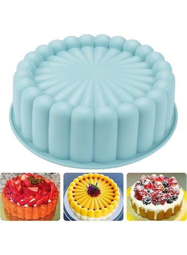 Pan Silicone, 18cm Nonstick Round Cake Molds for Cheesecake, Chocolate Cake, Brownie, Tart, Pie, Flan, Bread Baking Pans, Nordic Green