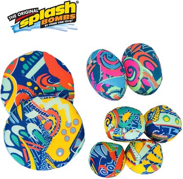 Prime Time Toys Splash Bombs &ndash; 2-Pack Foam Water Bomb Set, Safe Soft Splash Balls for Pool, Beach &amp; Outdoor Water Play, Kids Water Toy Set