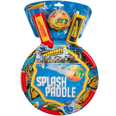 Prime Time Splash Bombs Paddle Ball 3-Piece Set   Kids Outdoor Paddle &amp; Ball Game   Waterproof Water Play Set