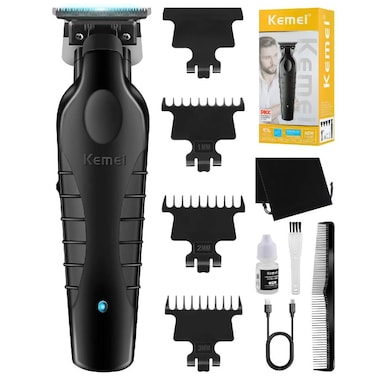 KEMEI KM-2299 Trimmer Professional Cordless Hair Clipper for Men Electric Beard Trimmers Barber Hair Cuttings Kit, Zero Gapped T Blade Trimmers for Men