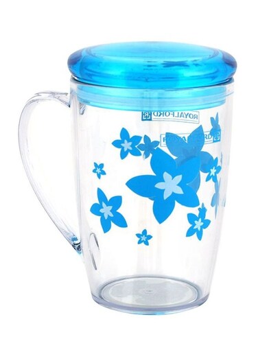 Acrylic Cup with Lid 350ml - [RF5656] Clear/Blue 350ml