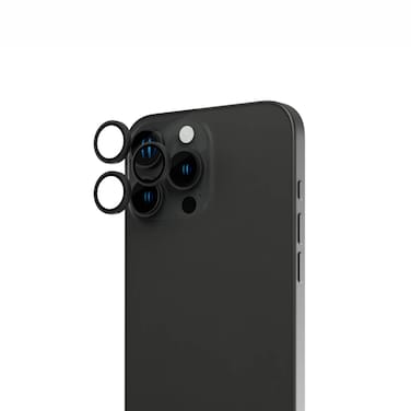 iFroog Trio Camera Lens Guard, impact-resistant, smudge-resistant, HD clarity for iPhone 15 Pro Max, anti-scratch, high durability, easy installation - Black
