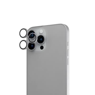 iFroog Trio Camera Lens Guard, impact-resistant, smudge-resistant, HD clarity for iPhone 15 Pro Max, anti-scratch, high durability, easy installation - Silver
