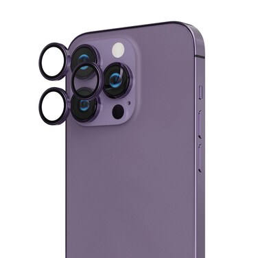 iFroog Trio Camera Lens Guard, impact-resistant, smudge-resistant, HD clarity for iPhone 14 Pro Max, anti-scratch, high durability, easy installation - Purple
