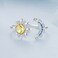 S925 Sterling Silver Platinum-plated Sun Moon Adjustable Open Ring(BSR546-E)