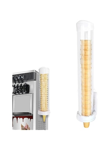 Saladulce Ice Cream Cone Dispenser Holder Wall Mount Waffle Cone Dispenser Holder Cake Cone Dispenser 21&rsquo;&rsquo;L x 3&rsquo;&rsquo; Dia Cone Holder Sleeve for Ice Cream Machine