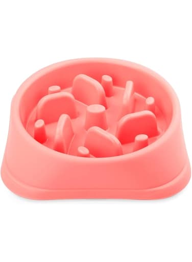 allmart Slow Feeder Dog Bowl with Collapsible Dog Bowl-Puppy Puzzle Dog Food Bowl,Fun Feeder No Choking,Slow Eating Dog Bowl for Medium Dogs (pink)