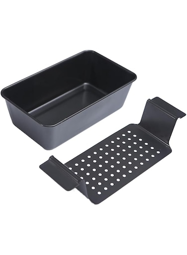 LENND Nonstick Baking Loaf Pan with Insert, 29 x 14.6cm Loaf Pans with Insert, Nonstick Meat Loaf for Baking, Reduce the Fat and Kick Up the Flavor, Grey