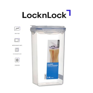 LocknLock 2.4L Rectangular  Airtight Food Storage  with Flip Lid - BPA-Free, Microwave, Freezer, and Dishwasher Safe