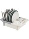 Expandable Dish Drying Rack, Small Dish Racks for Kitchen Counter, Plastic Multifunctional Dish Drainer Basket Shelf, Over The Sink Colander Strainer Basket, with Tray and Utensil Holder