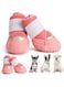 Dog Shoes for Small Dogs,Dog Snow Boots Adjustable Breathable Fabric Paw Protector Anti-Slip Anti-Water Dog Boots for Walking Running Rain Snow Cold Weather for Hardwood Floors 4PCS (Pink, XL)