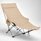 AUTO FAMILY Portable Folding Camping Lounge Chair &ndash; Lightweight Reclining Outdoor Chaise Lounger with Adjustable Backrest   Compact Beach Chair for Camping (Beige)
