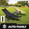 AUTO FAMILY Portable Folding Camping Lounge Chair &ndash; Lightweight Reclining Outdoor Chaise Lounger with Adjustable Backrest   Compact Beach Chair for Camping (Beige)