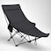 AUTO FAMILY Portable Folding Camping Lounge Chair &ndash; Lightweight Reclining Outdoor Chaise Lounger with Adjustable Backrest   Compact Beach Chair for Camping (Black)