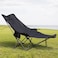 AUTO FAMILY Portable Folding Camping Lounge Chair &ndash; Lightweight Reclining Outdoor Chaise Lounger with Adjustable Backrest   Compact Beach Chair for Camping (Black)