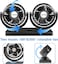 AUTO FAMILY Portable Head Car Fan &ndash; 360&deg; Adjustable Dashboard &amp; Windshield Cooling Fan, Car Suction Cup Fan, USB Powered Auto Air Circulator, Quiet Strong Airflow Cooling Fan (Car Dual Fan)