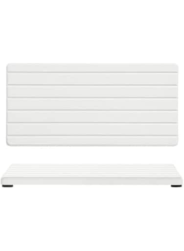 MAHAVEN- 2 Bathroom dry sink Tray   Vanity Tray   Absorbent Bathroom Trays Instant Dry Diatomite Sink Organizer   sink candy   Sponge Holder for Kitchen &amp; Bathroom (White)