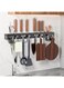 Tessitop Wall Mount Utensil Rack, 19.6inch Stainless Steel Kitchen Knife Utensil Holder, Cookware Cutlery Holder Utensil Wall Shelf with Hooks for Spoons, Knives, Forks, Chopsticks etc